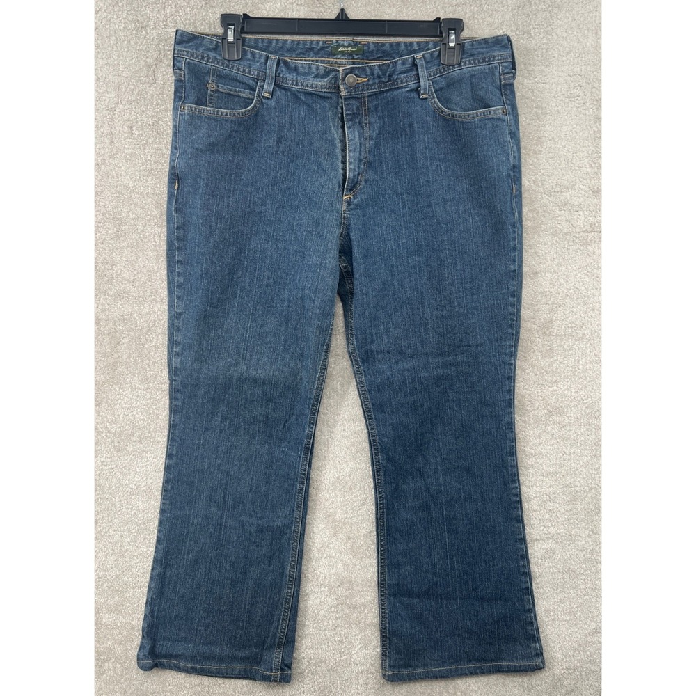 Eddie Bauer Classic Fit Jeans Womens 18 Blue Stretch Denim Flare